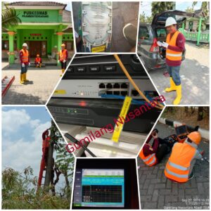 Instalasi Infrastruktur Jaringan. Pemasangan kabel dan perangkat jaringan.
